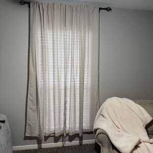 2pc cream beige/linen Curtains